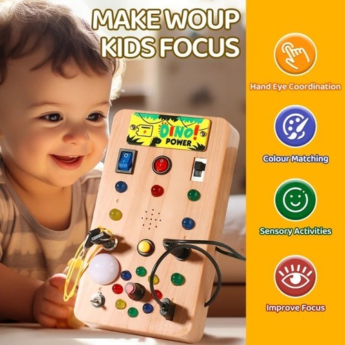 Montessori wooden busy board - montessori,