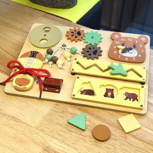 Wooden busy board sensory - board,