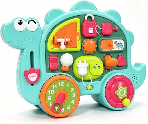 Montessori dinosaur busy board - montessori,