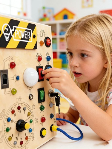 Montessori wooden busy board - wooden,
