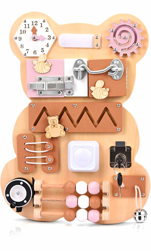 Wooden bear busy board - wooden,